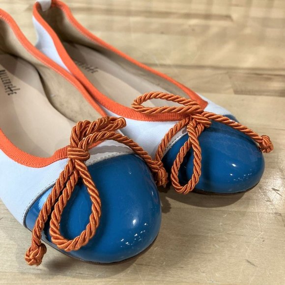 Ballerette COLONNA Leather Multicolor Toe Cap Ballet Flats - EU 37 / US 6.5 - Picture 4 of 13